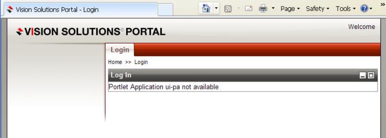 AUI/VSP - Portlet Application UI-PA Not Available